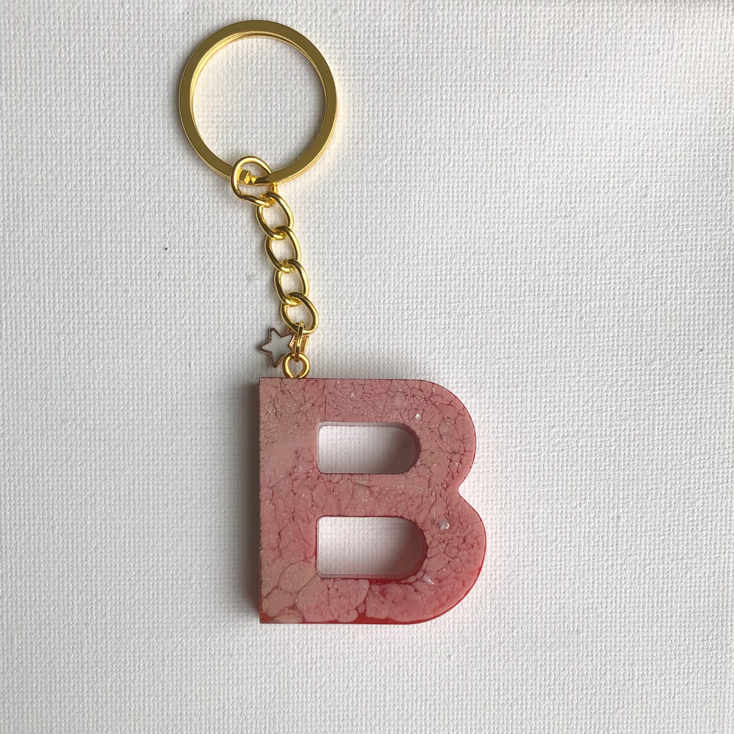 B Initial Mixed Ink Chain with Star Charm